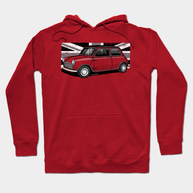 The classic English sport utility vehicle with Union Jack background Hoodie by jaagdesign